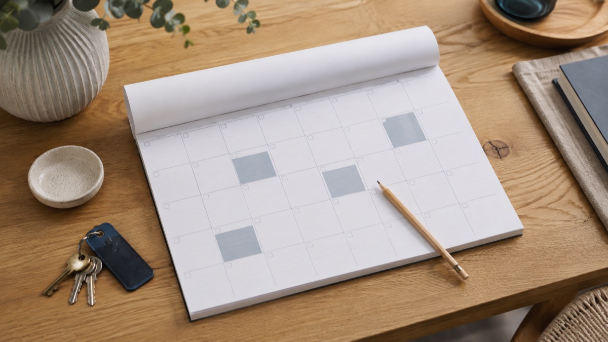 Calendrier de réservations avec des périodes disponibles