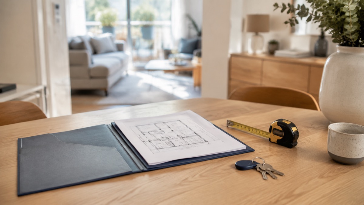 Plan du logement, mètre et clés pour préparer une estimation